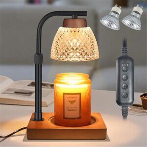 Dimmable Candle Warmer Lamp Electric Wax Melt Warmer Timer Flameless Home Decor